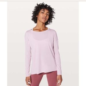 LULULEMON Back into it Long Sleeve Tee T-Shirt Top Pink